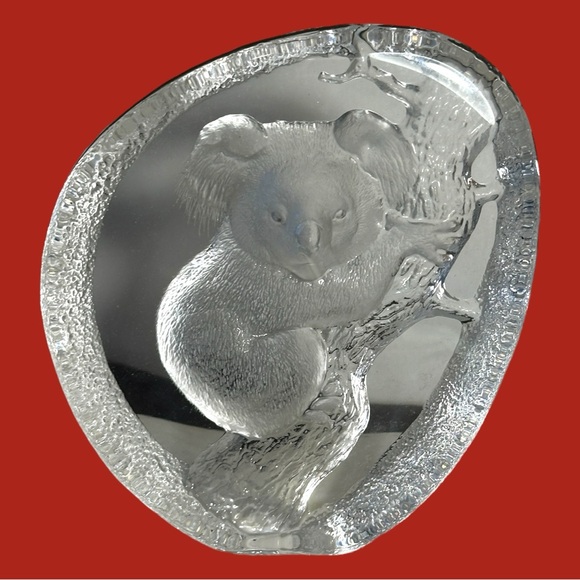Mats Jonasson Sweden Full Lead Crystal KOALA Bear Sculpture Signed Numbered Art - Picture 1 of 9